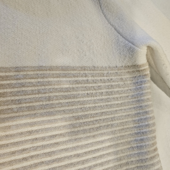 ELLE Beige Tan Cream Open Front Long Color block Cardigan Sweater sz S - Picture 8 of 11